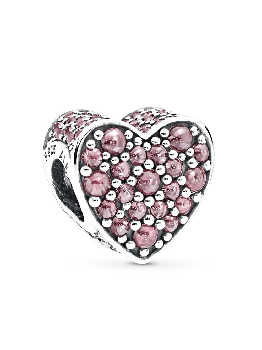 Pink Dazzling Heart Charm - Retired